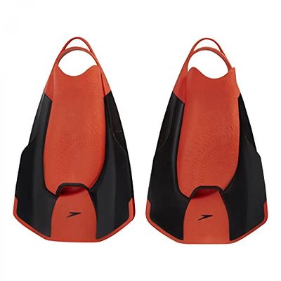 Speedo Fastskin Kickfin Aletas unissexo para adultos, preto/sereia vermelho, 11-12