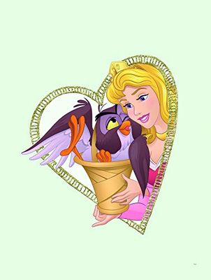 Komar Disney WB081-30x40 - Cuadro Decorativo para habitación Infantil, diseño de Aurora y búho, sin Marco, Disponible en 3 tamaños, Multicolor