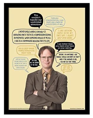 Pyramid International The Office Poster Framed Print Collector's Edition (Dwight Quotes Design) 30cm x 40cm - Official Merchandise