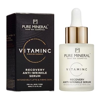 Pure Mineral - Siero Anti-Rughe Vitamina C Rigenerante per Pelle Matura - Effetto Lifting, Minerali del Mar Morto, Riduzione Visibile delle Rughe - Senza siliconi, solfati, parabeni - 30ml