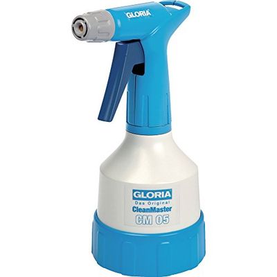 GLORIA CleanMaster CM 05, Pulvérisateur à gâchette professionnel 0,5l pompe à double action | pulvérisateur à main p nettoyage | p pulvérisation de liquides acides & alcalins de pH 2-12 | blanc/bleu