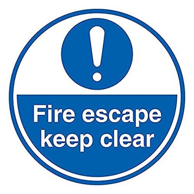 V Safety Fire Escape - Keep Clear - 300x300mm - Self Adhesive Floor Sticker