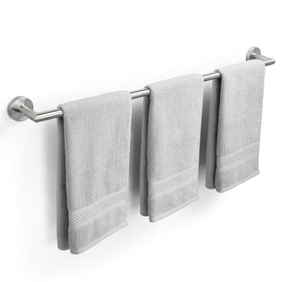 JunSun Toallero de 30 Pulgadas, toallero de baño Resistente, Moderno toallero Plateado Cepillado, Accesorios de baño, toallero Plateado, Barra única, níquel Cepillado