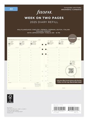 A5 Week on two Cotton Cream 5 Language column format 2025