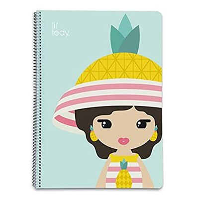 Grupo Erik Editores notitieboek hardcover A4 5X5 lil Ledy Pineapple