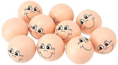 Creativ 57099 Smiley Balls, D: 30 mm, Madera, 10pcs
