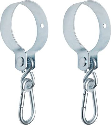 Connex DY2705351 Lot de 2 crochets de balançoire – Avec manchette et mousqueton – Diamètre : 100 mm – Charge maximale : 350 kg – Galvanisé/Crochet d'échafaudage/Crochet pour balançoire à air /