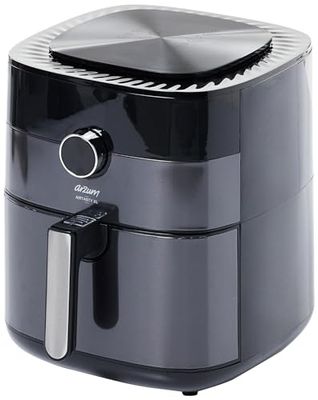 Arzum Friggitrice ad aria calda da 6 l, nero, 8 programmi di cottura preimpostati Airfryer senza olio, sana frittura, tempo e temperatura regolabili, lavabile in lavastoviglie, grigio