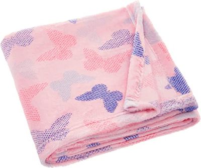 Playshoes Couverture Polaire - Motif Papillons Roses - 75 x 100 cm