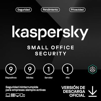 Kaspersky Small Office Security | 9 Dispositivios 9 Móviles 1 Servidor | 1 Año | PC / Mac / Android / Servidor | Código de activación vía correo electrónico
