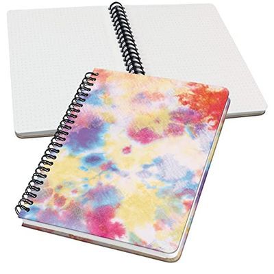 SIGEL JN608 Spiral-Notizbuch Jolie, ca. A5, dotted, gelb, blau, pink, lila, rot: Notebook Jolie, Inspire, Batik Holi, Hardcover
