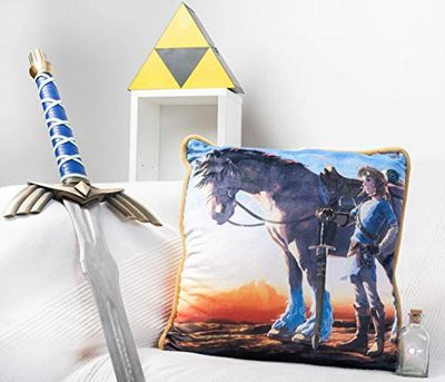 Premium Zelda Link & Epona kudde - bekväm och behaglig att dra åt - mönster: Link & Epona - fan och passionerad gåva - överlägsen kvalitet - mått 40 cm x 40 cm