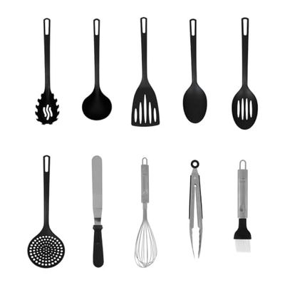 Bonjour-Bonjour 540253 Utensili da cucina in acciaio inox e plastica termoresistente: non c'è bisogno di cercare i diversi utensili da cucina. Ideale per cucinare e cuocere