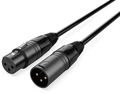 Audibax Zilverzwarte kabel XLR Macho-XLR Hembra 20 Metros Negro