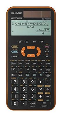 Sharp EL-W531 XG-YR Vetenskaplig miniräknare WriteView Display Metallisk Orange 335 Funktioner TWIN-Power för grammatik/gymnasieskola