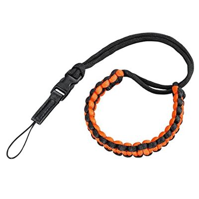 Hama Camera Wrist Strap (Camera Strap with Quick Release, Wrist Strap, Carrying Strap, 20 cm Length, Nylon, Universal Hand Strap for Compact Camera and System Camera, Retro) Black/Orange