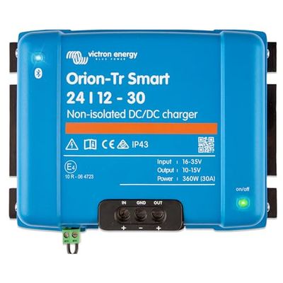 Victron Energy Orion-Tr Smart 24/12-Volt 30 amp 360-Watt Caricatore DC-DC, Non isolato (Bluetooth)