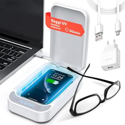 Sterilizzatore Disinfettante a Raggi UV per Utensili e Accessori in 30min - Ideale per la Pulizia di Cellulari, Collane, Pennelli e Forbici - Elimina Batteri e Virus - Cofanetto Facile da Usare
