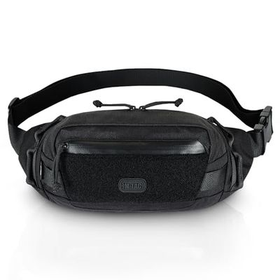 M-Tac Small Companion Heuptas - Tactische Heuptas EDC - Heuptasje voor Heren, Zwart met Molle, One Size, Militair