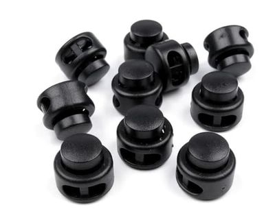 cyclingcolors 5X Terminale Fermacorda 13x15mm Abbigliamento Rotondi plastico Stop cordone Chiusura Regolabile Cordino Elastico Scarpe Zaini Tenda Campeggio, Nero