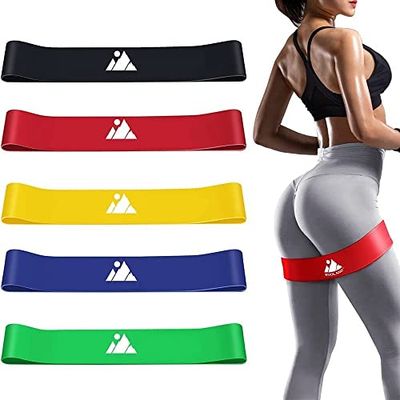 AGM Fasce di Resistenza per Esercizi, Fasce Elastiche, Fasce di Presenza, Fasce di Resistenza per il Fitness (confezione da 5)