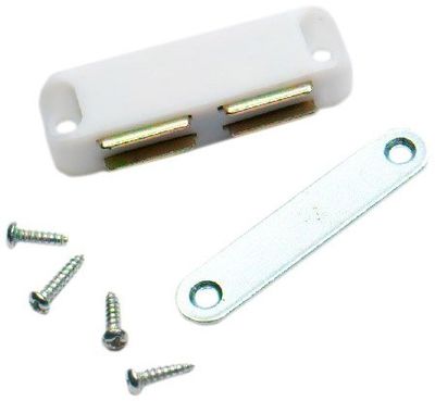 Merriway® BH00395 2.5Kg Pull Large Magnetic Catch - White (Pack of 2)