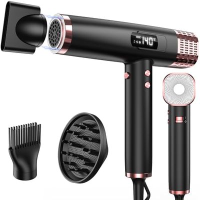MESCOMB Seche Cheveux Voyage Ionique Professionnel avec Diffuseur avec Double Tension, Séchage Rapide, Sin Daños Térmicos, Faible Bruit Contrôle Thermique Intelligent pour Famille Voyage