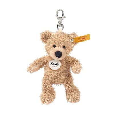 Steiff Fynn nallebjörn nyckelring – 12 cm – nyckelring – nallebjörn för barn – mjuk och tvättbar – beige (111600)