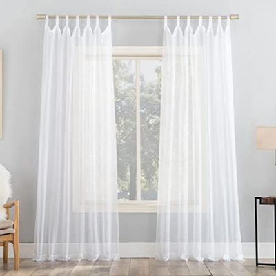 No. 918 Sheer Gasa Tab Panel Superior de Cortina, Blanco, 59 "x 84"