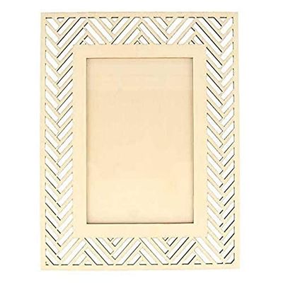 Hollow Wooden Frame – Deep Green – Chevron 17 x 22 cm