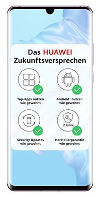 HUAWEI P30 Pro Dual SIM Smartphone Bundle (16,434 cm (6,47 inch), 128 GB intern geheugen, 8 GB RAM, 40 MP + 20 MP + 8 MP hoofdcamera, 32 MP frontcamera, Android 9.0, EMUI 9.1) Misty Lavender