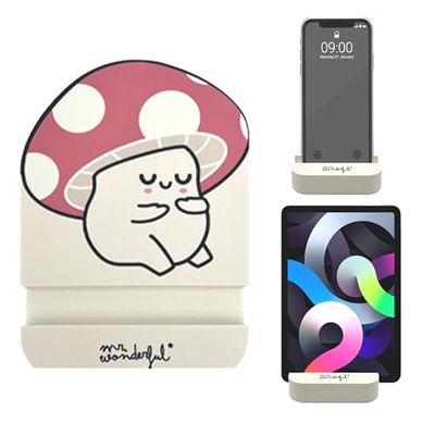 WONDEE Mr Wonderful Soporte Móvil/Tablets/iPad de Mesa con Forma de Seta - Mr Wonderful Idea de Regalo Original y Funcional, Soporte Stand Coleccionable como Adorno de Dormitorio