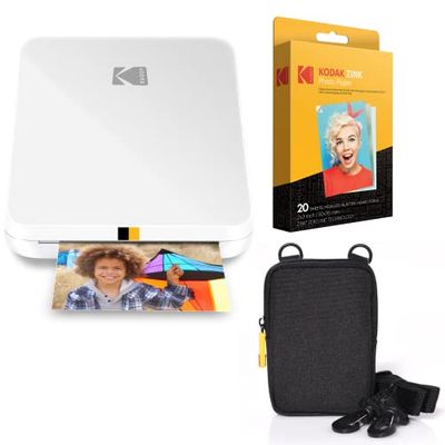 KODAK Impresora fotográfica móvil instantánea Step Slim - Kit: 20 Paquetes de Papel Zink, Estuche