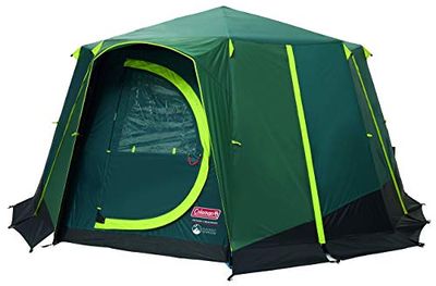 Coleman Tente Octagon, avec Technologie Blackout Bedroom, Tente Festival 6 à 8 Places, Grande Tente Dôme avec Pleine Hauteur de Tête, 100% Imperméable, Tente de Camping Familiale