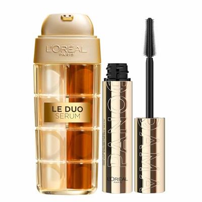 L'Oréal Paris Age Perfect Le Duo Serum Age Defying for Instant Firmness and L'Oreal Paris Volumising Mascara, Suitable for Sensitive Eyes, Volume Million Lashes Panorama for Mum on Mothers Day