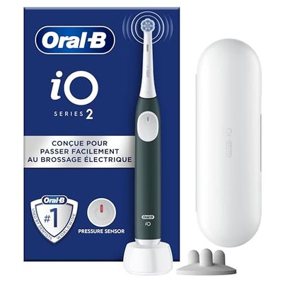 Oral-B iO2 Brosse À Dents Électrique Vert Forêt, 1 Brossette, 1 Étui De Voyage