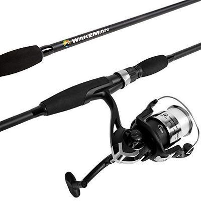 Wakeman Strike Series spinhengel en rol combo - zilver metallic - 80-FSH3003, 6,5 voet, Blackout