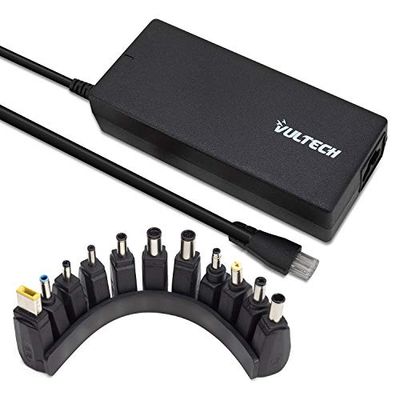 Vultech 120 W, uniwersalna samonośna ładowarka do notebooków HP, Asus, Lenovo, Dell, Acer, Samsung, Sony, Toshiba, MSI - kompatybilna z Ultrabookiem i Chromebookiem - 11 złączy w zestawie