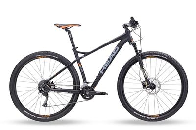 HEAD X-Rubi 1.0, Mountain Bike Unisex Adulto, Nero Opaco/Arancione, 44