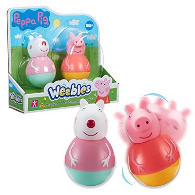 Weebles, Peppa Pig Peppa & Suzy Sheep, Culbuto, speelgoed voor kinderen vanaf 1 jaar, WE003