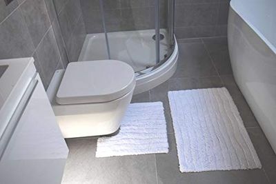 Rapport Home Rapport Finley Bath Set, 100%-cotton, White, Bathmat (50x80cm), Pedestal mat (50x50cm)