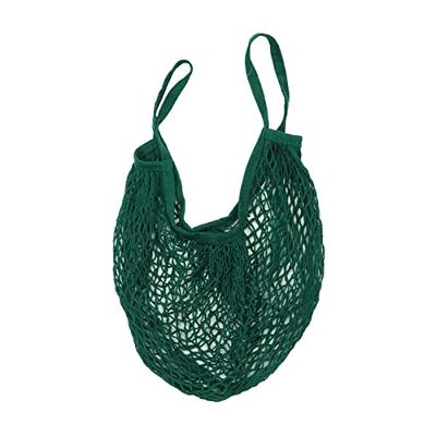 Fackelmann 682991 Boodschappentas, herbruikbaar, decoratieve tas, boodschappennet, katoen, groen, 38 x 32 x 5 cm