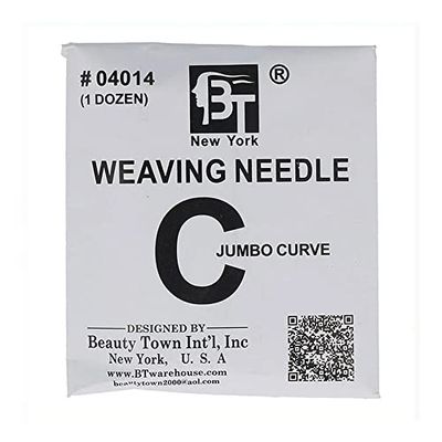 Beauty Town Weaving Agulha Curva 1X12 (04014), Plateado, No Aplica