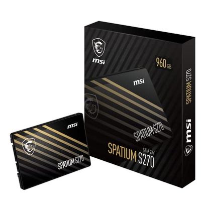 MSI - Spatium S270 SATA 2,5", Hard Disk 960 GB, 3D Nand, Sata III, velocità di lettura fino a 500 MB/s, velocità di scrittura fino a 450 MB/s