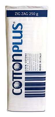 Cotton Plus Zig Zag 250 g medische serie, 100% puur gekaard hydrofiele katoen voor medisch gebruik, zacht en absorberend.