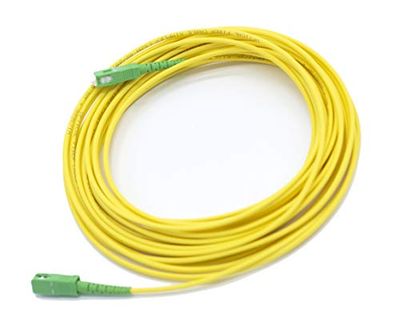 PRENDELUZ Cable de fibra monomodo SC/APC - SC/APC, 5m, LSZH, amarillo - Ideal para conexiones de red de alta velocidad y transferencia de datos segura.