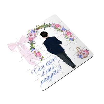 Vuoi essere il mio paggetto? Puzzle biglietto per paggetto bambino portafedi di nozze matrimonio, alta qualità, disegno a scelta