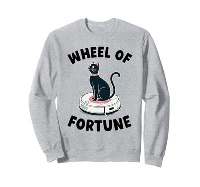 Wheel Of Fortune Cat On Robot Vacuum Cleaner Cat Sweatshirt