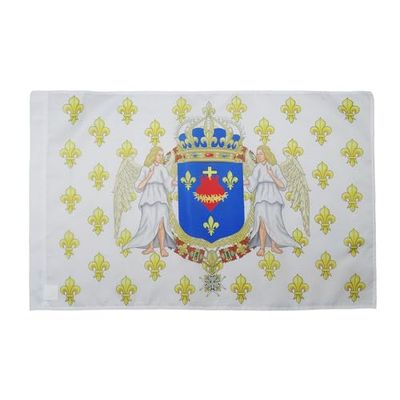 AZ FLAG - Drapeau Royaume de France Anges Sacré Cœur - 90x60 cm - Drapeau Royaliste Pavillon du Roi Ancien Régime Jésus 100% Polyester avec Fourreau et Cordelette - Pavillon 50 g