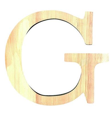 Artemio 11,5 cm houten letter G in hoofdletters, beige